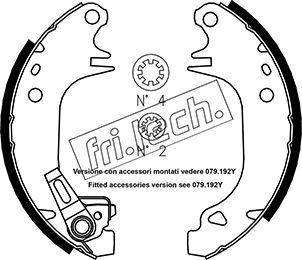 Fri.Tech. 1079.180Y - Комплект тормозных колодок, барабанные autospares.lv