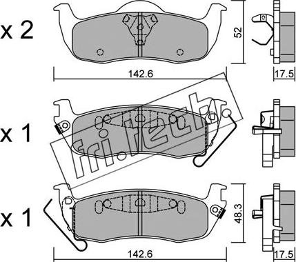 Fri.Tech. 1076.0 - Тормозные колодки, дисковые, комплект autospares.lv