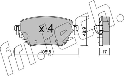 Fri.Tech. 1195.0 - Тормозные колодки, дисковые, комплект autospares.lv