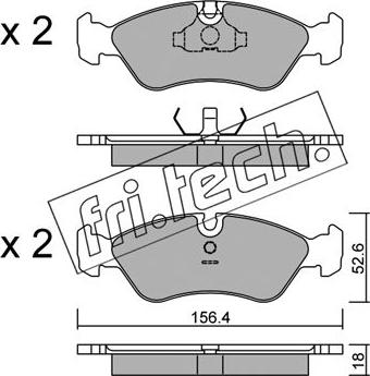 Fri.Tech. 119.0 - Тормозные колодки, дисковые, комплект autospares.lv