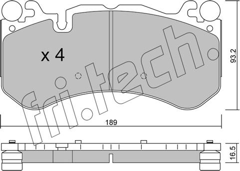 Fri.Tech. 1198.0 - Тормозные колодки, дисковые, комплект autospares.lv