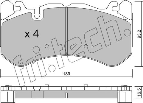 Fri.Tech. 1198.1 - Тормозные колодки, дисковые, комплект autospares.lv