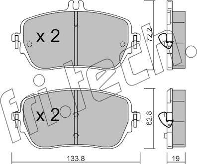 Fri.Tech. 1193.0 - Тормозные колодки, дисковые, комплект autospares.lv