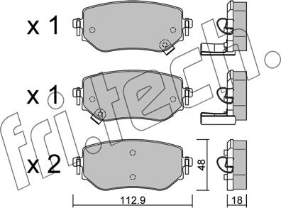 Fri.Tech. 1192.0 - Тормозные колодки, дисковые, комплект autospares.lv