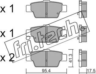 Fri.Tech. 1144.0 - Тормозные колодки, дисковые, комплект autospares.lv