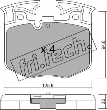 Fri.Tech. 1146.0 - Тормозные колодки, дисковые, комплект autospares.lv