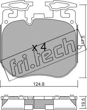 Fri.Tech. 1147.0 - Тормозные колодки, дисковые, комплект autospares.lv