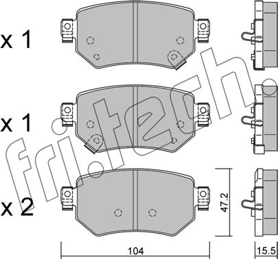 Fri.Tech. 1159.0 - Тормозные колодки, дисковые, комплект autospares.lv