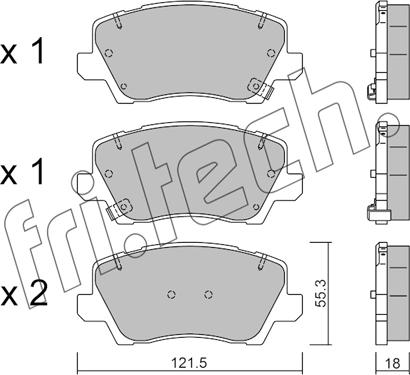 Fri.Tech. 1165.0 - Тормозные колодки, дисковые, комплект autospares.lv