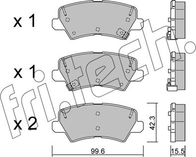 Fri.Tech. 1166.0 - Тормозные колодки, дисковые, комплект autospares.lv