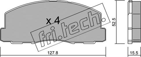 Fri.Tech. 116.0 - Тормозные колодки, дисковые, комплект autospares.lv