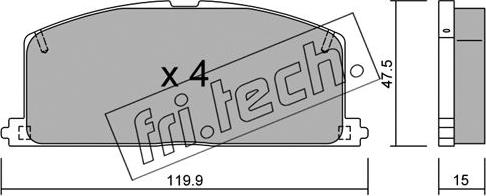 Fri.Tech. 110.0 - Тормозные колодки, дисковые, комплект autospares.lv