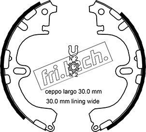 Fri.Tech. 1115.303 - Комплект тормозных колодок, барабанные autospares.lv