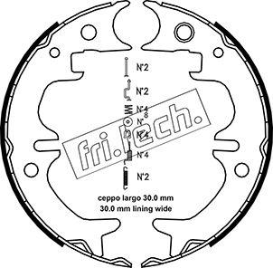 Fri.Tech. 1115.316K - Комплект тормозов, ручник, парковка autospares.lv