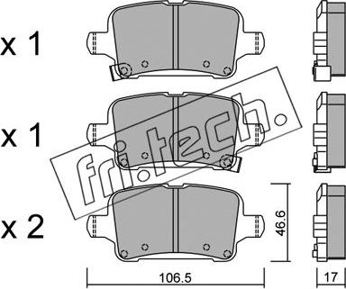 Fri.Tech. 1116.0 - Тормозные колодки, дисковые, комплект autospares.lv