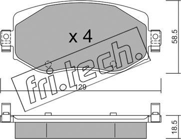 Fri.Tech. 1110.0 - Тормозные колодки, дисковые, комплект autospares.lv