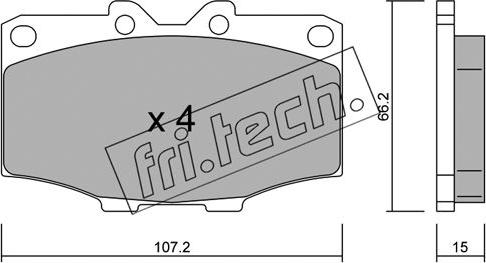 Fri.Tech. 111.0 - Тормозные колодки, дисковые, комплект autospares.lv