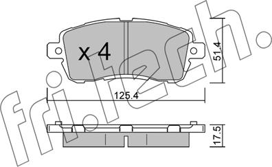 Fri.Tech. 1185.0 - Тормозные колодки, дисковые, комплект autospares.lv