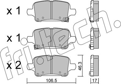 Fri.Tech. 1180.0 - Тормозные колодки, дисковые, комплект autospares.lv