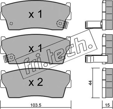 Fri.Tech. 118.0 - Тормозные колодки, дисковые, комплект autospares.lv