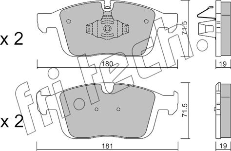 Fri.Tech. 1188.0 - Тормозные колодки, дисковые, комплект autospares.lv