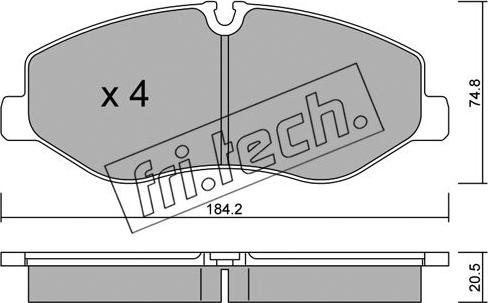 Fri.Tech. 1139.0 - Тормозные колодки, дисковые, комплект autospares.lv