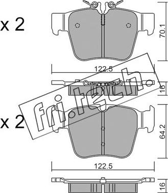 Fri.Tech. 1135.0 - Тормозные колодки, дисковые, комплект autospares.lv