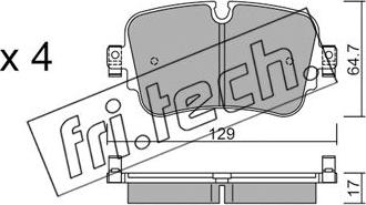 Fri.Tech. 1130.0 - Тормозные колодки, дисковые, комплект autospares.lv