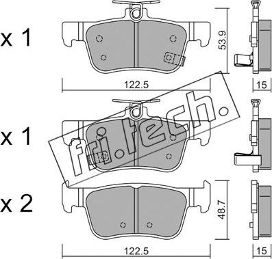 Fri.Tech. 1131.0 - Тормозные колодки, дисковые, комплект autospares.lv