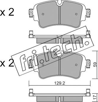 Fri.Tech. 1129.0 - Тормозные колодки, дисковые, комплект autospares.lv