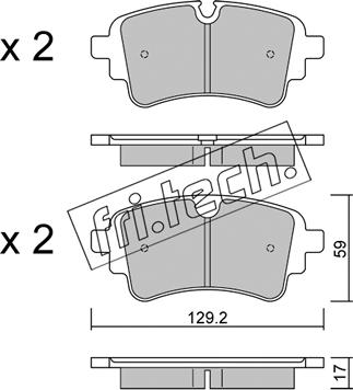 Fri.Tech. 1129.1 - Тормозные колодки, дисковые, комплект autospares.lv