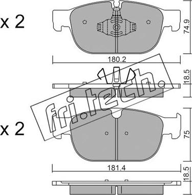 Fri.Tech. 1120.0 - Тормозные колодки, дисковые, комплект autospares.lv