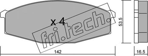 Fri.Tech. 112.0 - Тормозные колодки, дисковые, комплект autospares.lv