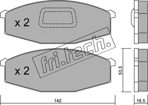 Fri.Tech. 112.1 - Тормозные колодки, дисковые, комплект autospares.lv