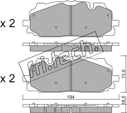 Fri.Tech. 1128.0 - Тормозные колодки, дисковые, комплект autospares.lv