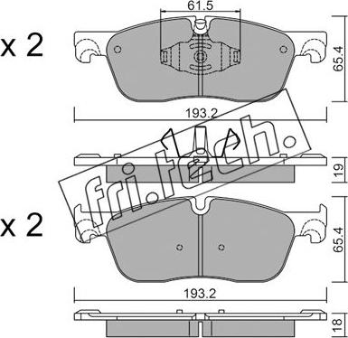 Fri.Tech. 1123.0 - Тормозные колодки, дисковые, комплект autospares.lv