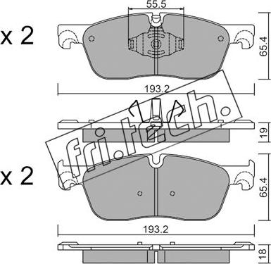 Fri.Tech. 1123.1 - Тормозные колодки, дисковые, комплект autospares.lv