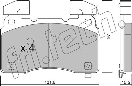 Fri.Tech. 1179.0 - Тормозные колодки, дисковые, комплект autospares.lv