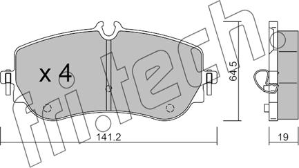 Fri.Tech. 1175.0 - Тормозные колодки, дисковые, комплект autospares.lv