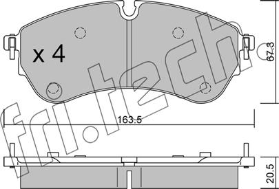 Fri.Tech. 1173.0 - Тормозные колодки, дисковые, комплект autospares.lv