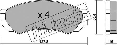 Fri.Tech. 184.0 - Тормозные колодки, дисковые, комплект autospares.lv