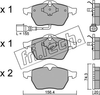 Fri.Tech. 188.4 - Тормозные колодки, дисковые, комплект autospares.lv