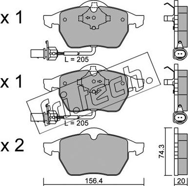 Fri.Tech. 188.3 - Тормозные колодки, дисковые, комплект autospares.lv