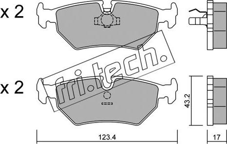 Fri.Tech. 182.0 - Тормозные колодки, дисковые, комплект autospares.lv