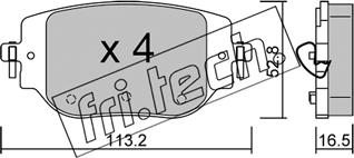 Fri.Tech. 1346.0 - Тормозные колодки, дисковые, комплект autospares.lv