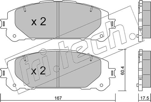 Fri.Tech. 1367.0 - Тормозные колодки, дисковые, комплект autospares.lv