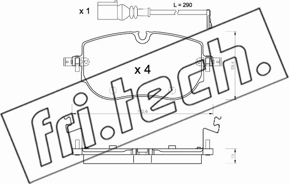 Fri.Tech. 1319.0 - Тормозные колодки, дисковые, комплект autospares.lv