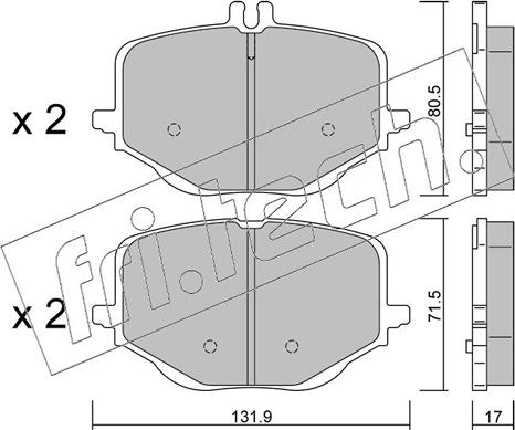 Fri.Tech. 1314.0 - Тормозные колодки, дисковые, комплект autospares.lv