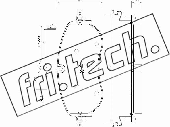 Fri.Tech. 1320.0 - Тормозные колодки, дисковые, комплект autospares.lv