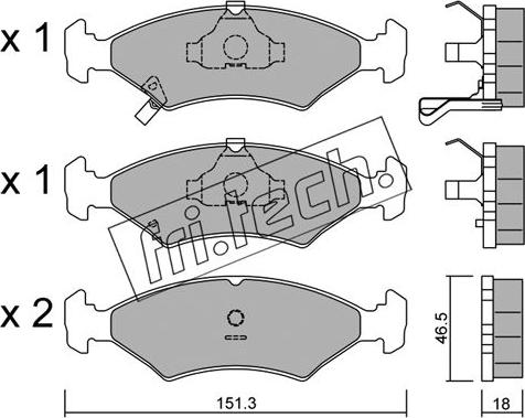 Fri.Tech. 129.0 - Тормозные колодки, дисковые, комплект autospares.lv